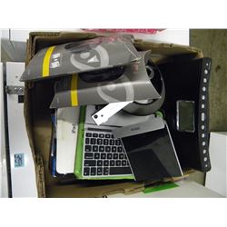 LOT OF MISC IPAD COVERS/ELECTRONICS