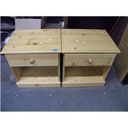 2 PINE SINGLE DRAWER END TABLES