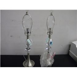 2 NEW MATCHING CRYSTAL TABLE LAMPS