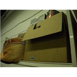 DOG BED & BOX OF MISC
