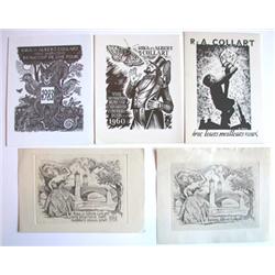 +/- 100 ex-libris et cartes de voeux belges d...
