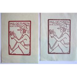 +/- 280 ex-libris belges, quelques cartes de...