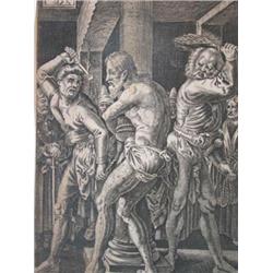 DÜRER, Albrecht.- La Flagellation. Gravure su...