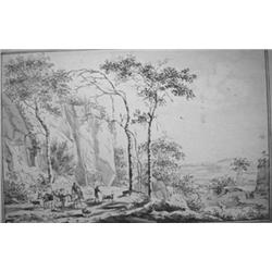 Paysage vallonné avec fermiers et bétail. [ 1...