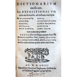 ESTIENNE, Henri.- Dictionarium medicum, vel,...