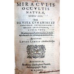 LEMNIUS, Laevinus.- De Miraculis occultis nat...