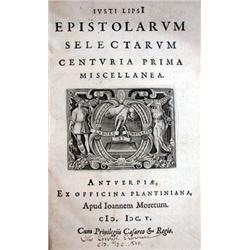 LIPSE, Juste.- Epistolarum selectarum centuri...