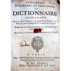 OUDIN, Antoine.- Recherches Italiennes et Fra...
