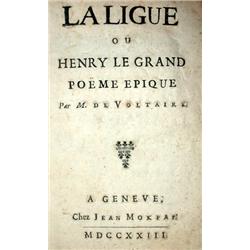 VOLTAIRE.- La Ligue ou Henry le Grand, poëme...