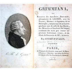 COUSIN d'AVALON.- Grimmiana ou Recueil des an...
