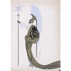 ERTÉ.-  " Pallas". Années 1920. Gouache origi...