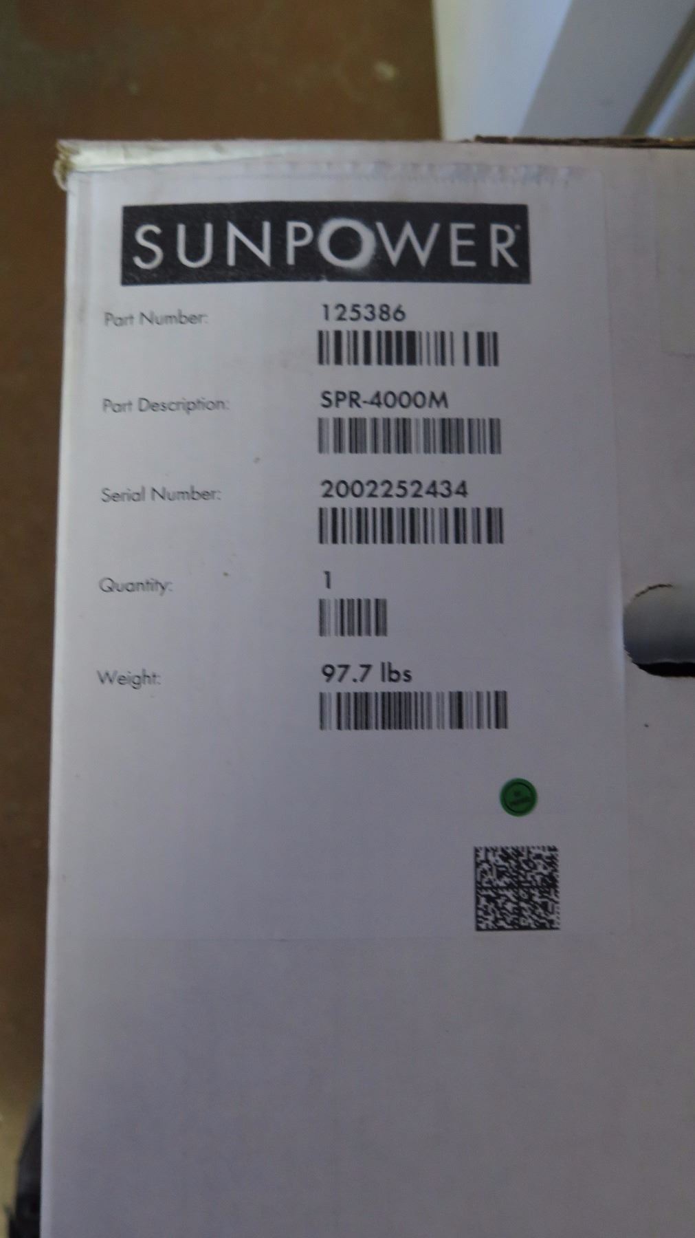 New Sunpower SPR 4000M Inverter, Sunpower SPR-DC-DISC22-M-US Disconnect ...