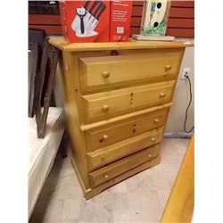 RUSTIC PINE DRESSER - HIGHBOY - 5 DRAWER