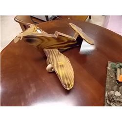 HAND CRAFTED WOOD AIRPLANE