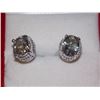 Image 3 : EARRINGS - 3.5CTW GREEN AMETHYST & DIAMOND IN STERLING SILVER SETTING - INCLUDES CERTIFICATE $350