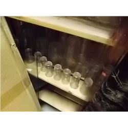 SHELF OF SHOT GLASSES & GLASSES