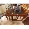 Image 1 : MAHOGANY NESTING TABLES - LEATHER INLAID TOPS 3 PC TTL