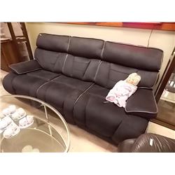 LIKE NEW BLACK RECLINING SOFA as-is