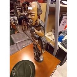 CARVED WOOD STATUE  - 28" TALL