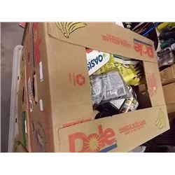 LARGE BANANA BOX OF ASSORTED FOOD ITEMS