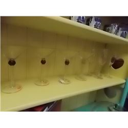 MARTNI & WINE GLASSES - 4 OF EACH = 8 TTL