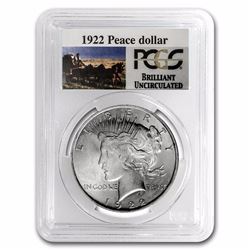 1922 RARE Stage Coach Series Peace Silver Dollar BU PCGS Graded in slab