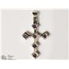 Image 2 : STERLING SILVER AMETHYST CROSS SHAPED PENDANT