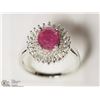 Image 2 : STERLING SILVER ENHANCED RUBY CUBIC ZIRCONIA RING