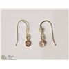 Image 2 : 10KT YELLOW GOLD PINK CUBIC ZIRCONIA EARRINGS