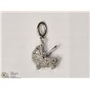 Image 2 : STERLING SILVER DIAMOND BABY CARRIAGE PENDANT