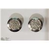 Image 1 : STERLING SILVER DIAMOND EARRINGS