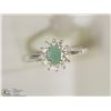 Image 1 : STERLING SILVER EMERALD CUBIC ZIRCONIA RING