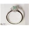 Image 2 : STERLING SILVER EMERALD CUBIC ZIRCONIA RING