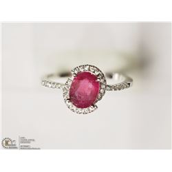 STERLING SILVER ENHANCED RUBY CUBIC ZIRCONIA RING