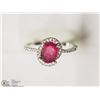 Image 1 : STERLING SILVER ENHANCED RUBY CUBIC ZIRCONIA RING