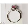 Image 3 : STERLING SILVER ENHANCED RUBY CUBIC ZIRCONIA RING