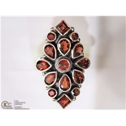 STERLING SILVER GARNET RING