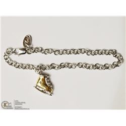 ST SILVER RHODIUM PLATED DIA BRACELET W/ PENDANT