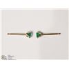 Image 2 : 10KT YELLOW GOLD GREEN CRYSTAL EARRINGS