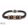 Image 1 : BROWN LEATHER BEAD BRACELET