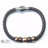 Image 2 : BROWN LEATHER BEAD BRACELET