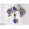 Image 1 : ST SILVER SAPPHIRE SET W/ EARRINGS RING & PENDANT