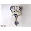Image 2 : ST SILVER SAPPHIRE SET W/ EARRINGS RING & PENDANT