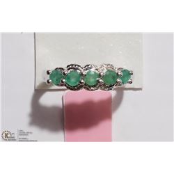 STERLING SILVER EMERALD RING