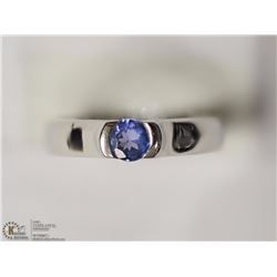 STERLING SILVER TANZANITE SOLITAIRE RING