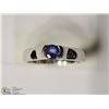 Image 2 : STERLING SILVER TANZANITE SOLITAIRE RING