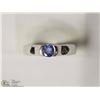 Image 3 : STERLING SILVER TANZANITE SOLITAIRE RING