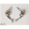 Image 2 : STERLING SILVER OPALITE DOLPHIN SHAPED EARRINGS