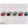 Image 2 : STERLING SILVER GEMSTONE BRACELET