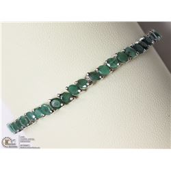 STERLING SILVER EMERALD TENNIS BRACELET